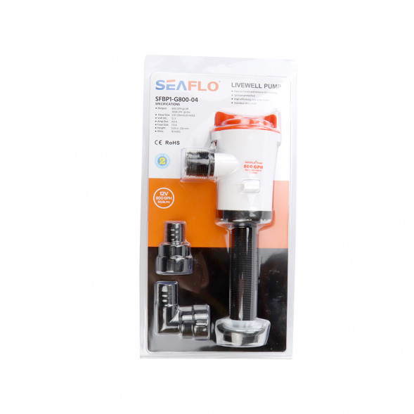 Помпа циркуляционная SeaFlo, 12V 50 л/мин, патрубок 19 мм