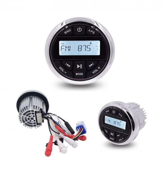 Морская магнитола MRH-833, серебристый ободок, Marine Rocket (упаковка из 10 шт.)