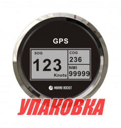 GPS-спидометр электронный, черный циферблат, нержавеющий ободок, выносная антенна, д. 85 мм, Marine Rocket (упаковка из 8 шт.)