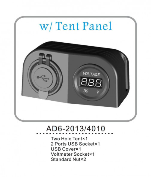 Разъем USB 5в 3.1А и цифровой вольтметр для крепления на приборную панель