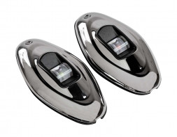 Огни ходовые светодиодные, комплект, нержавеющий корпус, 12 В