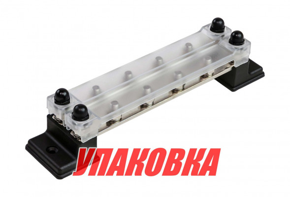 Колодка распределительная электромонтажная с защитной крышкой, 2 планки по 6 контактов (упаковка из 2 шт.)