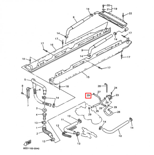 Хомут для снегохода YAMAHA BR250; PZ480; FX10; RS10/RX10; VT480; VMAX600 (Yamaha)
