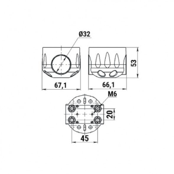 Хомут для акссесуаров серии Посейдон на трубу 22, 25, 32 мм
