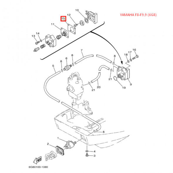 Мембрана ,бензонасоса Yamaha 6G8-24471-00