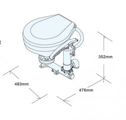 Унитаз судовой керамический, прокачной (нов)