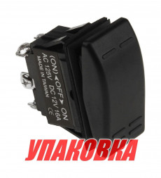 Переключатель трехпозиционный (ON)-OFF-ON 12 В/16А 6Р без фиксации 1 положения (упаковка из 25 шт.)