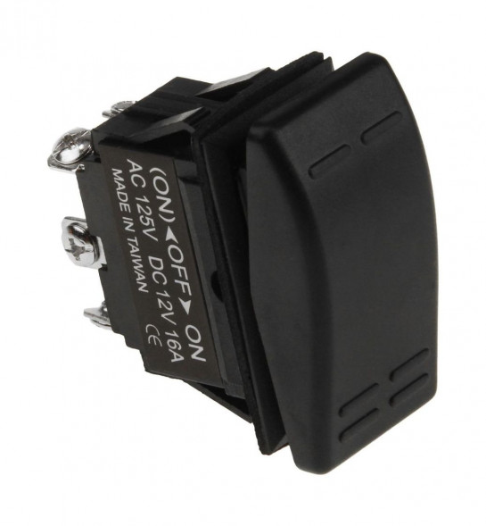Переключатель трехпозиционный (ON)-OFF-ON 12 В/16А 6Р без фиксации 1 положения (упаковка из 25 шт.)