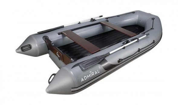 Надувная лодка ПВХ, Адмирал 360 НДНД, роульс, рым, серый