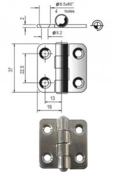 Петля &quot;Мореман&quot;, 38х37 мм