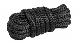 Веревка из полиэстера с огонами для крепления кранца, d12 мм, L3 м, цвет черный