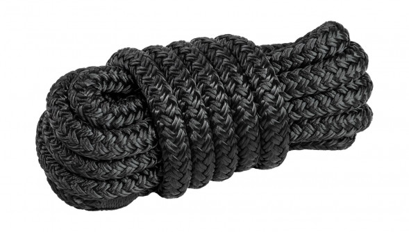 Веревка из полиэстера с огонами для крепления кранца, d12 мм, L3 м, цвет черный