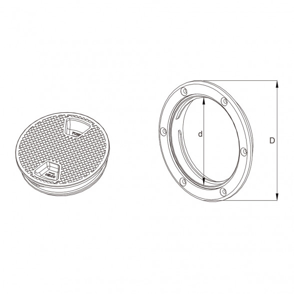Люк SeaFlo палубный 151 (198) мм