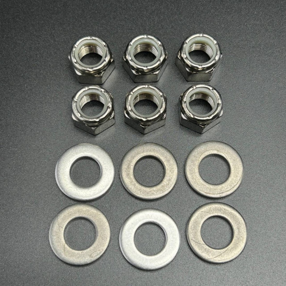 Набор крепёжный гайка+шайба 6 шт. (стальные диам. 9,5 мм) HARDWARE-DRV@2 (Quicksilver)