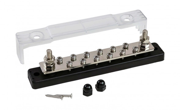 Колодка распределительная электромонтажная с защитной крышкой, 12 контактов (упаковка из 2 шт.)