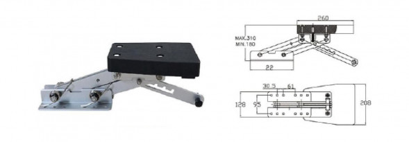 Транец для вспомогательного мотора до 15 л.с. (40 кг), Marine Rocket (упаковка из 2 шт.)