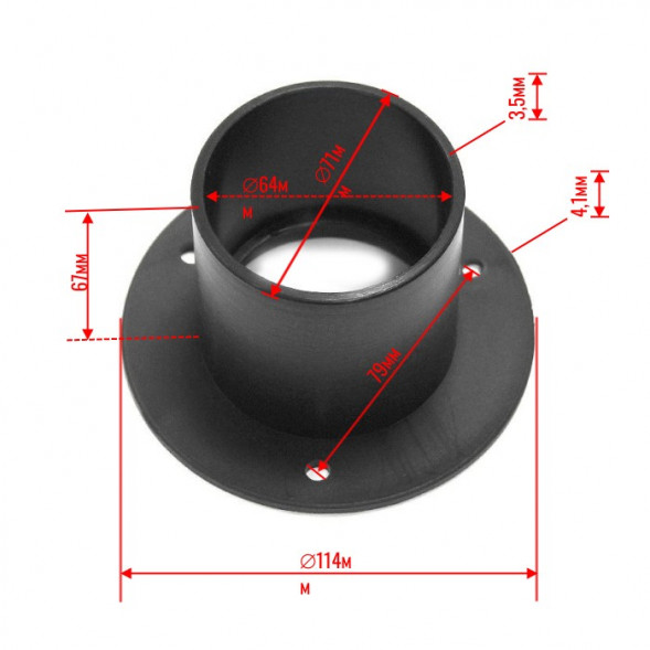 Крепежный фланец такелажного шланга SUNFINE, 64мм