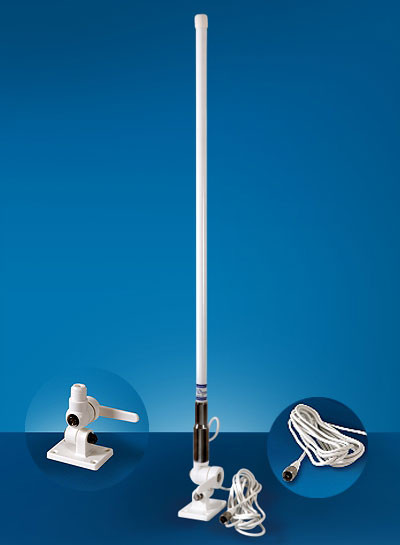 Антенна УКВ речного диапазона NavCom АШС-1,5, в комплекте с 5-метровым кабелем