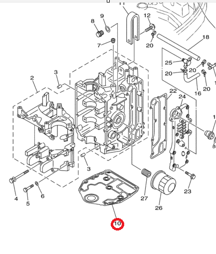 Прокладка под двигатель Yamaha F30-60 (Yamaha)