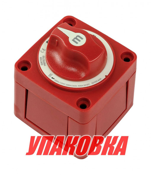 Выключатель массы "1-OFF-2" (2 АКБ) 300 A, Marine Rocket (упаковка из 10 шт.)