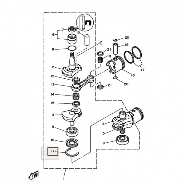 Стопорное кольцо Yamaha 20-50 (PREMARINE)