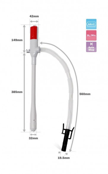 Насос электрический для перекачки топлива на батарейках