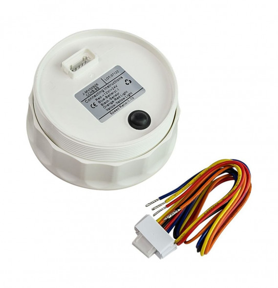 Тахометр 0-8000 об/мин со счетчиком моточасов делитель 1-10, черный циферблат, нержавеющий ободок, Marine Rocket