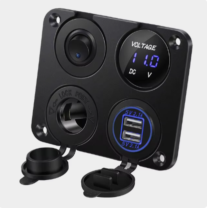 Панель управления (1 тумблер вкл/выкл, 2 USB, розетка 12V, вольтметр)(PREMARINE)