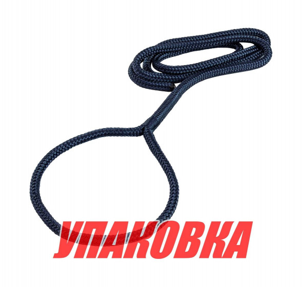 Веревка из сверхпрочного полиэфира с огонами для крепления кранца, d8 мм, L1,5 м, синий (упаковка из 20 шт.)