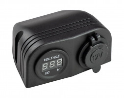 Разъем прикуривателя и цифровой вольтметр для крепления на приборной панели