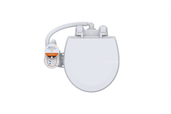 Унитаз судовой керамический с вертикальным насосом 12В (размер компакт)