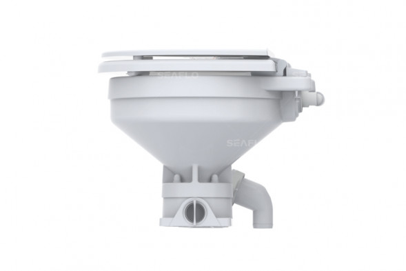 Унитаз судовой керамический с вертикальным насосом 12В (размер компакт)