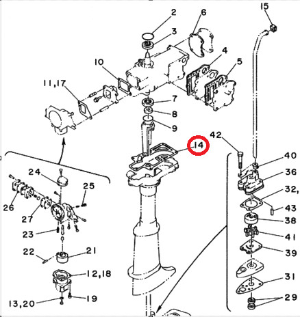 Прокладка под блок Yamaha 4-5 (RT)
