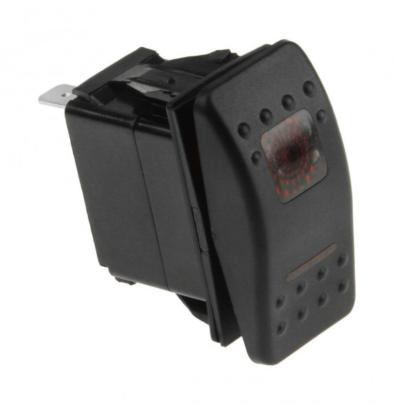 Переключатель трехпозиционный (ON)-OFF-(ON) 12 В/20А 4Р с подсветкой без фиксации (упаковка из 25 шт.)