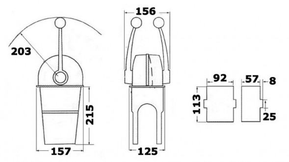 Привод дистанционного управления газом и реверсом  «MT3», 1 рычаг, 2 троса.