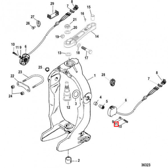 Шайба стопорная стальная диам. 8 мм MERCURY/MERCRUISER  (Quicksilver)