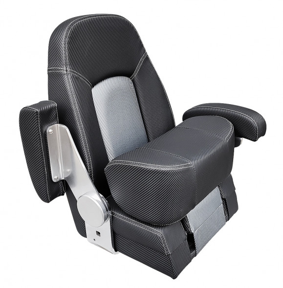 Кресло с болстером и подлокотниками, карбон, черный с темно-серым