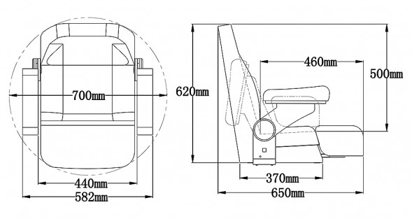 Кресло с болстером и подлокотниками, карбон, черный с темно-серым