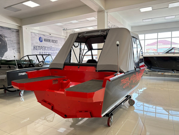 Моторная лодка, ТРИЕРА 490 FISH, красный с Suzuki DF90ATL