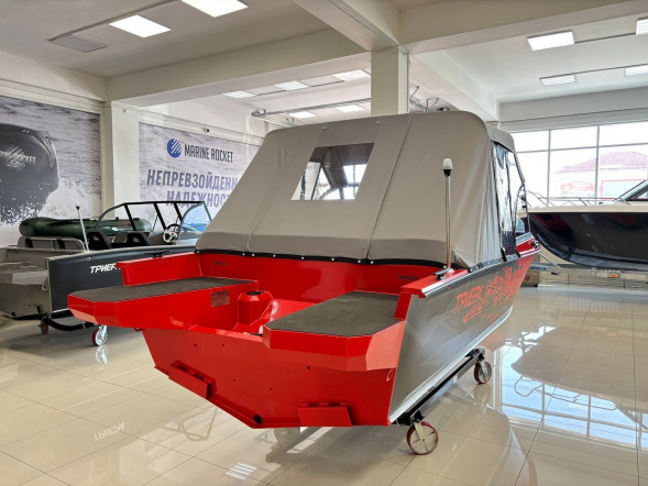 Моторная лодка, ТРИЕРА 490 FISH, красный с Suzuki DF90ATL