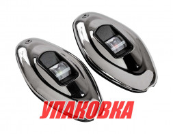 Огни ходовые светодиодные, комплект, нержавеющий корпус, 12 В (упаковка из 4 шт.)