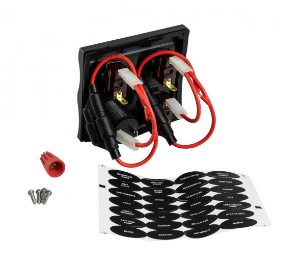 Панель бортового питания 3 переключателя, USB зарядка (упаковка из 24 шт.)