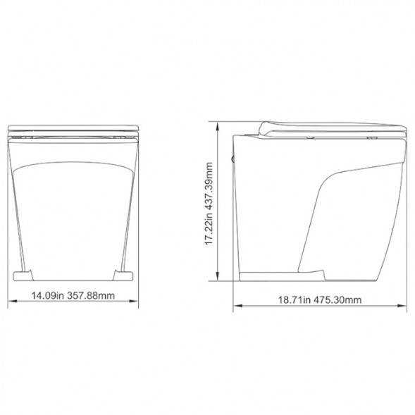 Унитаз судовой керамический Deluxe Flush 06 Series, 12В