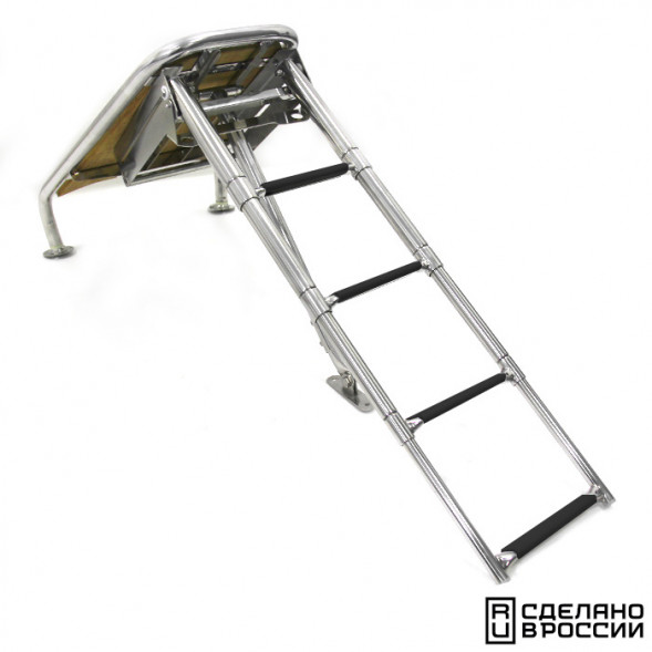 Платформа носовая с трапом 4 ступени черные