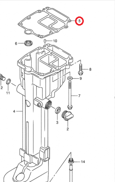 Прокладка проставки дейдвуда Suzuki DF8-9.9(A) (Suzuki)