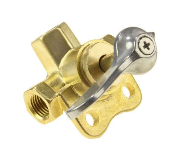 Кран топливный 3-х позиционный латунный, 1/4 (упаковка из 15 шт.)
