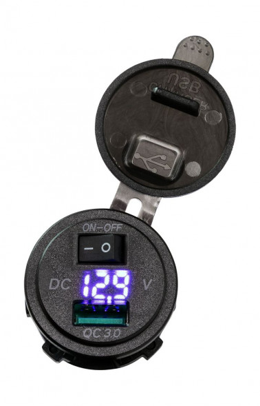 Разъем USB Charger QC3.0 с вольтметром