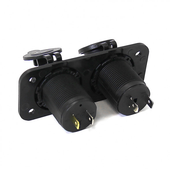 Панель с USB-разъемом NEKEKE 5В/2.4А и прикуривателем, черная