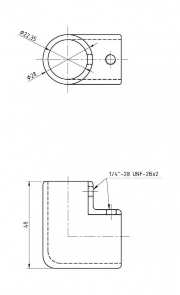 Колено леера 7/8&quot; (22 мм), 90 град