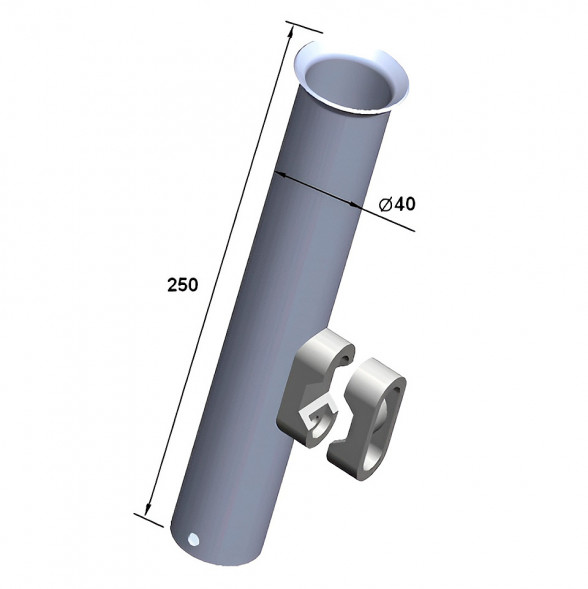 Держатель спиннинга 250х37 нержавеющая сталь